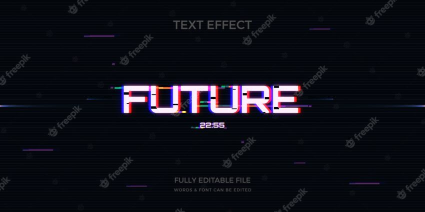 Realistic vhs text effect