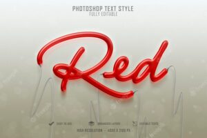 Red 3d text style effect template design