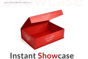 Red gift box mock up