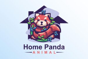 Red panda logo design in home