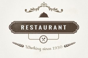 Restaurant badge in retro style