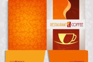 Restaurant coffee cut-out business folder