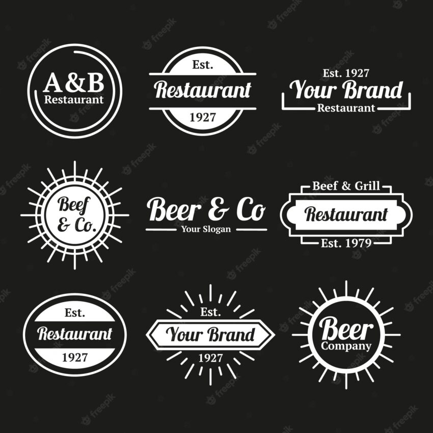 Restaurant coffee retro logo collection