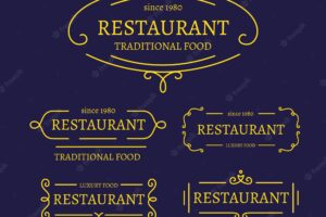 Restaurant flat logo collection