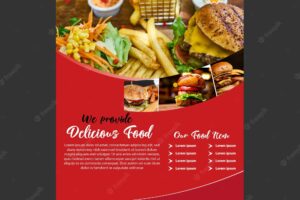 Restaurant flyer template with photo free vector