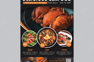 Restaurant flyer template with photo