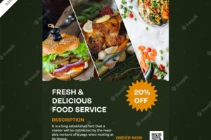 Restaurant food flyer template premium vector