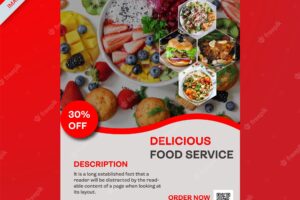 Restaurant food flyer template premium vector