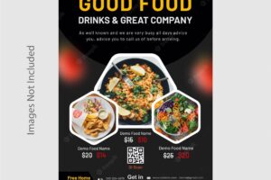 Restaurant and food menu flyer template