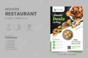 Restaurant food shop flyer and poster design template