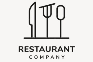 Restaurant logo, food business template for branding design vector
