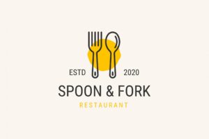 Restaurant logo. spoon and fork logo concept