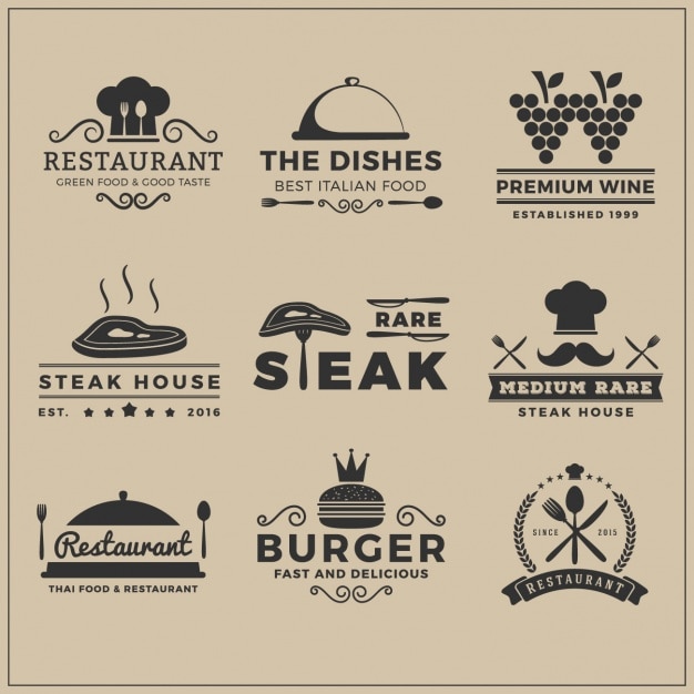 Restaurant logo templates collection