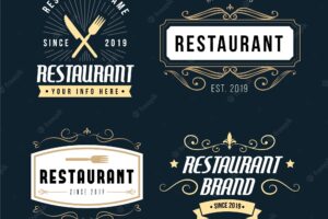 Restaurant retro brand logo collection