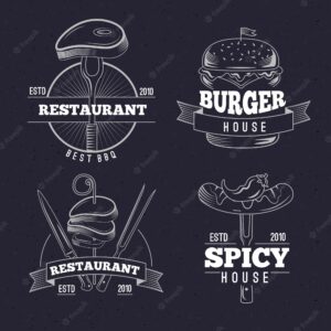 Restaurant retro logo collection