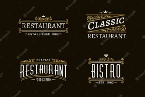 Restaurant retro logo collection