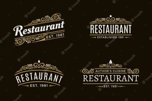 Restaurant retro logo pack