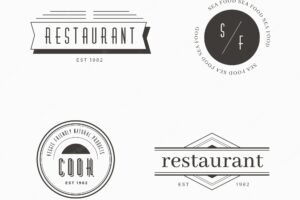 Restaurant retro logo set template