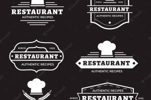 Restaurant retro logo set