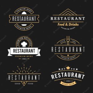 Restaurant retro logo template pack
