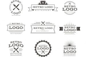 Restaurant retro logo templates collection