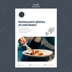 Restaurant service flyer template