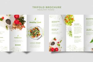 Restaurant trifold brochure set template
