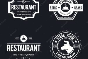Restaurant vintage logo set template