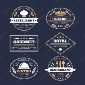 Restaurant vintage logo set