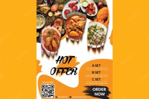 Restaurants flyer design with vector template