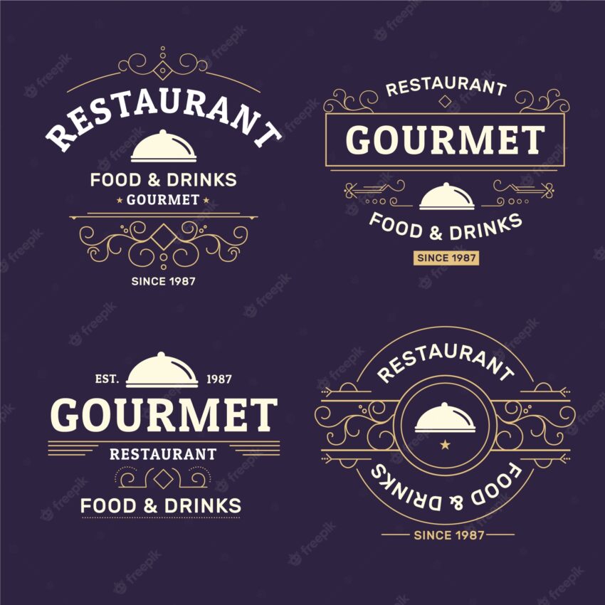 Retro collection of restaurant logos