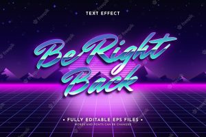 Retro neon text effect design