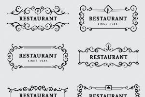 Retro pack of classic restaurant logos