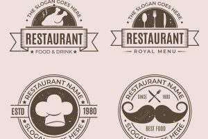 Retro restaurant logo collection