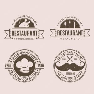 Retro restaurant logo collection