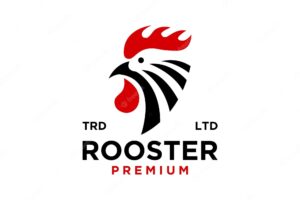 Rooster vintage logo icon illustration premium vector