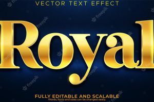 Royal gold text effect editable luxury and elegant text style