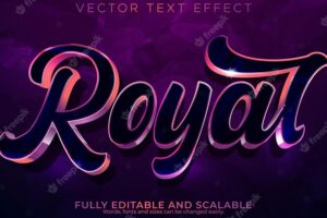 Royal metallic text effect editable elegant and luxury text style