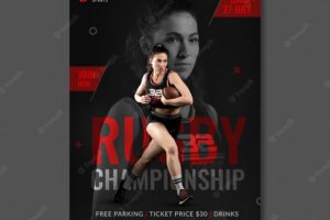 Rugby sports poster template