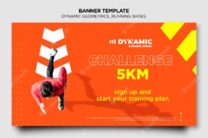 Running shoes banner template