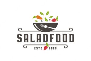 Salad food logo template