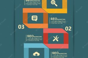 Seo infographic with web icons