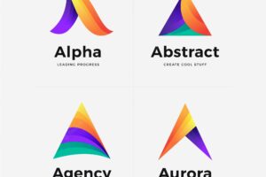 Set of gradient a logo template