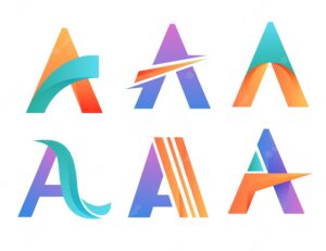 Set of gradient a logo templates