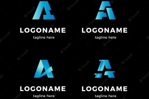 Set of gradient a logo templates