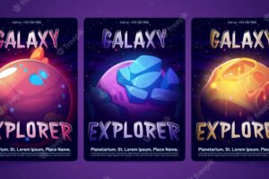 Set of planetarium banner templates
