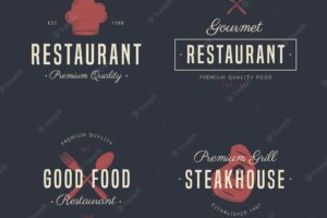 Set of retro restaurant logo collection