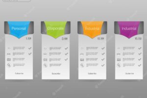 Set tariffs banners. web pricing table.   for web or app.