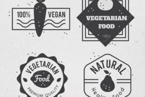 Set of vintage vegan badges