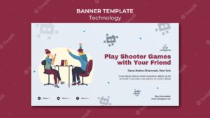 Shooter games banner template